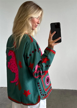 Maggie jakke Green Suzani Embroidery Sissel Edelbo 